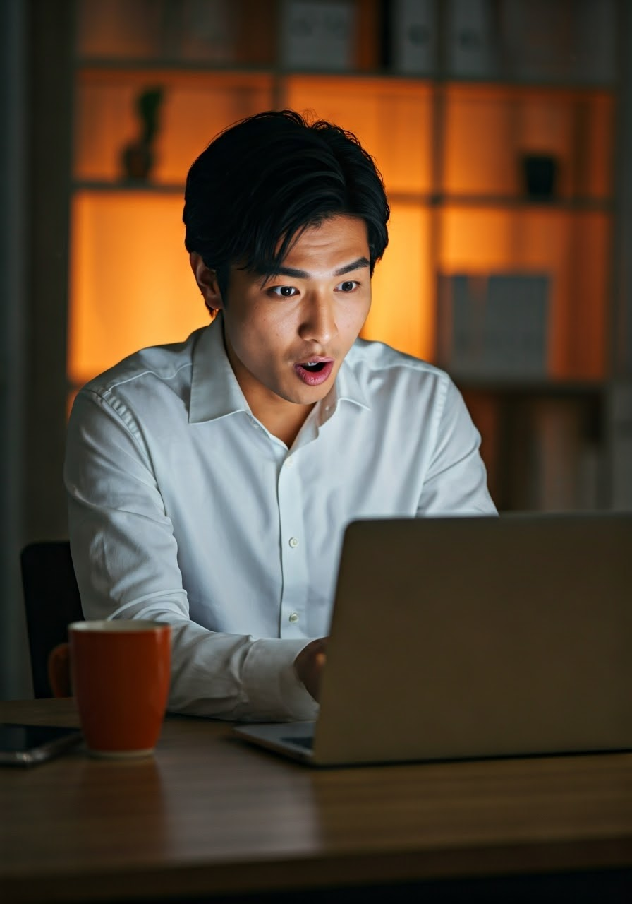 Employee amazed by digital transformation tool success